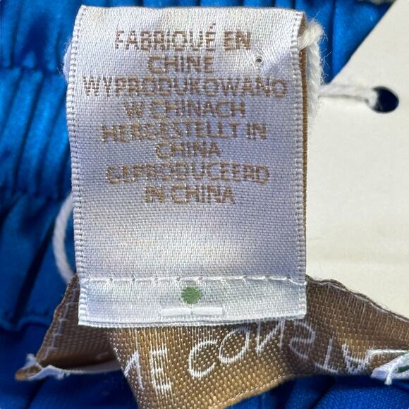 Caroline Constas Satin Trouser Pant SZ M Wide Leg Flowy Quiet Luxury Blue NEW - Picture 4 of 10